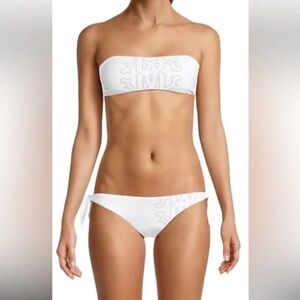 NWT LIMITED EDITION Roberto Cavalli White Bikini set Top Bottom L